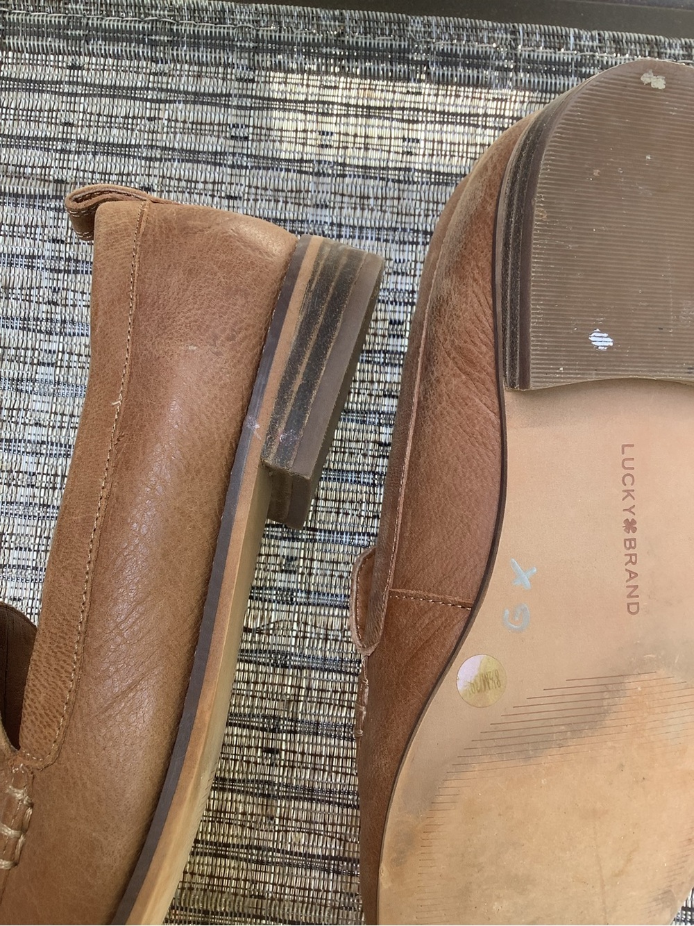Lucky Brand Brown Leather Loafers Pointed Toes Low Heel 8.5 - Picture 3 of 5